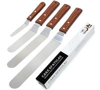 Spatule à glaçage en acier inoxydable avec poignée professionnelle en bois, spatule à glaçage pour petits et grands gâteaux pour cuisine