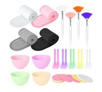 Spatule à masque facial 37 Spatules en Silicone Réutilisables | Bol à masque Pour la Maison Beauté Salon Clinique Gym Yoga Événement Fête Cours