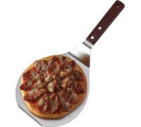 Spatule à pizza en acier inoxydable avec manche en bois Outil de transfert multifonctionnel en métal pour éplucher les pizzas et faire des gâteaux