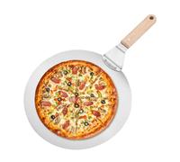 Spatule à pizza, spatule de cuisine pour tourner, pelle antiadhésive avec poignée en bois, pour cuisine, maison, restaurant, barbecue, four à pizza et service de plein air