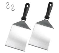 Spatule à Plancha Spatules pour Barbecue, Lot de 2 Grande Spatule à Hamburger, Acier Inoxydable Métal, Spatule à Griller pour Hamburger Écrasé pour La Propagation de La CrèMe, Omelett und Steak