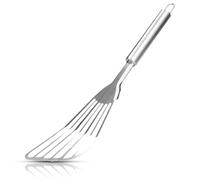 Spatule à poisson à fentes, acier en acier inoxydable à poisson poli, poignée ergonomique manche ergonomique Flipper outil de cuisine antiadhésif avec trou suspendu pour le