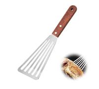 Spatule à poisson en acier inoxydable ajourée Lumi Zenva, bord biseauté, poignée ergonomique, longueur totale 28 cm, adaptée à une utilisation dans la cuisine à la maison