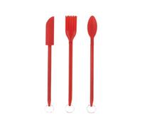Spatule à Racloir Extensible Réutilisable avec Cuillère et Brosse | Spatule pour Pot jusqu'à la Toute Dernière Goutte Pour aliments, confiture, flacon, cuisine, de teint, lotion et crème Rouge