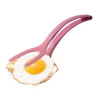Spatule à œufs - Spatule et pince 2 en 1 - Poignée ergonomique pour steak, barbecue, crêpe, poisson, toast, petit-déjeuner, omelettes