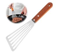 Spatule Ajourée En Acier Inoxydable De Haute Qualité Avec Manche En Bois Massif Riveté, Lame Fine De 16 Cm, Idéale Pour Poisson, Crêpes, Omelettes, 28 Cm De Longueur Spatules À Poisson En Acier