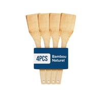 Joeji's Kitchen Ustensiles de Cuisine Bois de Bambou Ensemble Cuisine en Bois 4 ustensiles de qualité cuillère en Bois, spatule en Bois