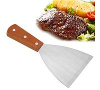Spatule BBQ en acier inoxydable Turner, résistants à la chaleur non bâton, nager des hamburgers Steak Pancakes Poignée en bois avec poignée de réconfort 8,5 ”outil cuisson