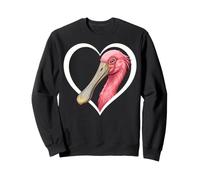 Spatule Blanche Cœur Observateur d'oiseaux Sweatshirt
