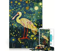 Spatule Blanche dans la forêt étoilée Puzzle de 1000 pièces pour Adolescents Jeu de réflexion Stimulant Découpe précise Décoration Artistique 38x52cm