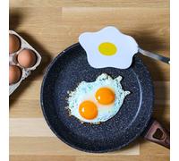 Spatule - cook concept - en forme d'œuf au plat - blanc