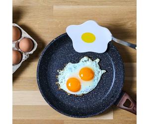 Spatule - cook concept - en forme d'œuf au plat - blanc