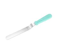 Spatule Coudée Pâtisserie Anglée - Palette en Acier Inoxydable 32 cm - Glaçage du Gâteau (Bleu)