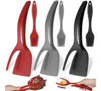 Spatule Cuisine, 3PCS Spatule à œufs, Spatule Oeuf 2 en 1 oeuf au Plat, Pinces de Cuisine Anti Adhérent Spatule à steak pour cuillère, spatule, ustensiles de cuisine, accessoires de cuisine