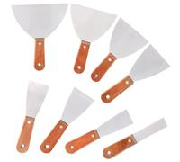 Spatule Cuisine,8 Pièces Spatule Cuisine Inox avec Manche en Bois Et Lame en Métal, Spatule Grattoir Professionnelle, pour Cuisine, Restauration, Produits D'entretien, Restaurants Grill