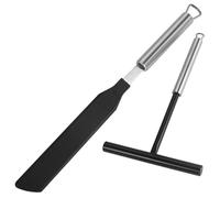 Spatule de crêpe en acier inoxydable et ensemble de spatules, outils pâte qualité du restaurant, outil d'épandeur crêpe en forme T pour les crêpes, les tortillas et les crêpes minces