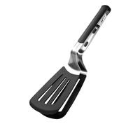 Spatule de cuisine - 35 cm Ustensile en acier inoxydable | Spatule en silicone anti-brûlure, pince de cuisson et de service pour steak, poisson, crevettes, d'agneau, pizza et barbecue