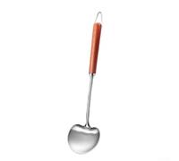 Spatule de cuisine en acier inoxydable avec manche en bois - Longue poignée - Passe au lave-vaisselle (bois sapili)