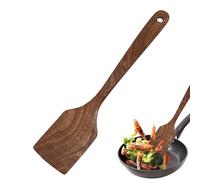 Spatule de cuisine en bambou - Spatule antiadhésive sûre, grattoir à long manche résistant à la chaleur, flipper plat sécurisé de longue durée | Ustensile en bois naturel pour la préparation des repas