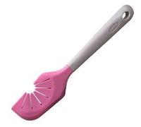Zenker 44916 Spatule de cuisine 2 en 1, spatule à pâtisserie, spatule pour nettoyer le fouet, ustensile de pâtisserie, Plastique, Silicone, Nylon, Rose, Gris, 27 cm