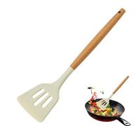 Spatule de cuisine résistante à la chaleur - Pelle en silicone souple - Outil mélangeur antiadhésif - Poignée ergonomique en bois - Ustensile de cuisine sûr et durable - culinaire polyvalent