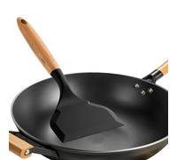 Spatule de cuisine | Spatule fine en silicone résistante à la chaleur - Spatule en silicone avec manche en bois anti-rayures pour steak, œuf au plat, tarte à la viande