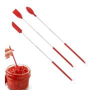 Spatule de en silicone Raclette en Silicone Extensible avec Cuillère et | Spatule de Soin Anti-Gaspillage Pour aliments, confiture, flacon, cuisine, de teint, lotion et crème Rouge