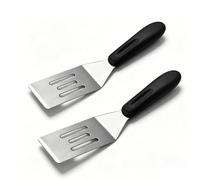 Spatule en acier inoxydable 2 pièces, ustensiles à retourner antiadhésifs spatule de cuisson multifonctionnelle avec poignée confortable pour frire des crêpes aux œufs de steak