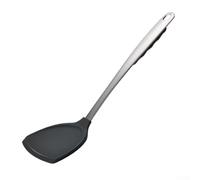 Spatule en acier inoxydable et silicone avec long manche, antiadhésive et résistante à la chaleur, ustensile de cuisine pour cuisiner, cuire, mélanger et retourner