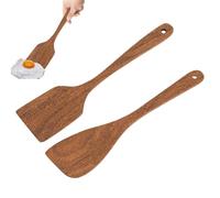 Spatule en bois - Cuillère de cuisine confortable, ustensile en bois dur durable pour la cuisine | Portable, anti-rayures, idéal pour les poissons, les œufs, les crêpes, les pommes de terre, la
