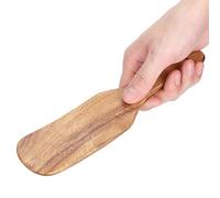 Spatule en bois, pelle en teck, spatule à levain à long manche, ustensiles de cuisine pour cuisiner, étaler, pâtisserie, fouetter (23 * 5 cm)