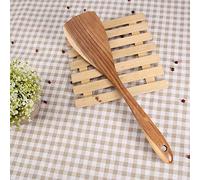 Spatule en Bois, Spatule à Crêpes Spatule de Wok Antiadhésive Spatule en Bois pour la Cuisson Spatule à Friture Plate Ustensile de Cuisine en Bois pour la Cuisson et la Friture