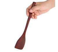 Spatule en bois, spatule à frire, spatule de cuisine, spatule en bois sans colle, pelle à frire, ustensiles de cuisine pour la friture, wok chinois, cuisine maison (rouge)