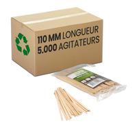 Spatule en bois - Touillette 110 mm - 50 sachets soit 5000 spatules