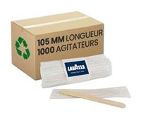 Spatule en bois Touillette Lavazza 105 mm - 1000 spatules emballées individuellement
