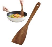 Spatule en bois - Ustensiles de cuisine en teck naturel, spatule plate résistante à la chaleur pour la cuisine | Outil de poêle anti-adhésif Durablle avec poignée lisse, cuillère de cuisine écologique