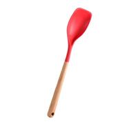 Spatule en Forme de Cuillère - Ustensile En Silicone Souple,Spatule De Cuisson À Manche En Bois | Pour La Cuisine La Pâtisserie Le Mélange La Friture Les Légumes La Viande Et La