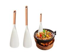 Spatule En Silicone - 2 Pièces De Spatule À Frire Avec Manche En Bois - Pelle À Pâtisserie Anti-Adhésive,Pour La Maison L'Appartement Le Chef Les Crêpes La Friture La Cuisson Le Service Le