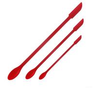 Spatule en silicone à double extrémité avec long manche et tête étroite - Sans couture, résistant à la chaleur Cosmétique et Grattoir à bouteilles pour bocaux, conteneurs et petites bouteilles (A)
