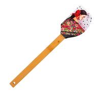 Spatule en Silicone avec Motif Imprimé et Manche en Bambou, 31 cm, sans BPA (Flamenco)
