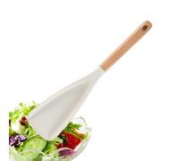Spatule en silicone | Cuillère à mélanger, cuillère en silicone de qualité alimentaire avec poignée en bois, outil de cuisine résistant à la chaleur, antiadhésif, cuillère à salade