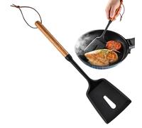 Spatule en silicone - Matériau en silicone, spatule cuillère | Grattoir avec manche en bois de 30,5 cm 80 g, résistant à la chaleur, outil anti-adhésif pour hamburger œuf et crêpes