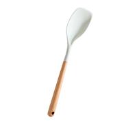 Spatule en silicone pour cuisiner - Cuillère antiadhésive - Spatule à mélanger avec manche en bois pour servir la friture des légumes, de la viande, de la soupe et de la cuisine