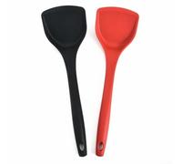Spatule en Silicone Résistante à la Chaleur pour Cuisine Antiadhésive - Ustensile Flexible 34cm(Red)