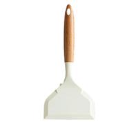 Spatule en silicone - Spatule résistante à la chaleur, ustensiles de cuisine antiadhésifs, manche en bois, outil de cuisson durable pour œufs, pizza, steak, et friteuse à viande pour wok