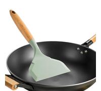 Spatule en silicone Turner - Spatule de cuisine en silicone résistante à la chaleur avec manche en bois, retourneur de poisson en silicone pour œuf frit, Pi