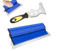 Spatule Enduit Lissage Set, 25 cm Lame en Acier Inoxydable Outile, Spatule Multi Usages 13 in 1, Truelle Enduit Lisse Série, Couteau à Plâtre, Lame D'écrémage pour Cloison Sèche(Bleu)