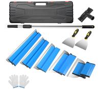 Spatule Enduit Lissage Set, comprenant 5 grattoirs de surface (190 mm demi-lune 250 mm 400 mm 600 mm 800 mm), tige télescopique