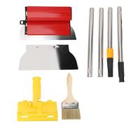 Spatule Enduit Lissage Set, Ensemble de Lame Écrémage, Spatule de Lissage Des Cloisons en Acier Inoxydable avec Des Poignées Extension pour Mur de Plafond