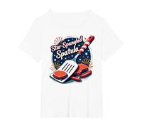 Spatule étoilée T-Shirt, Femme Grandes Tailles, Blanc, 5X